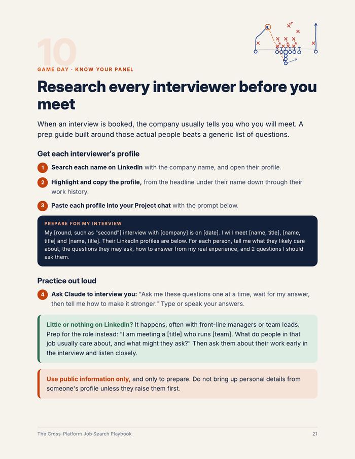 Sample page: research every interviewer